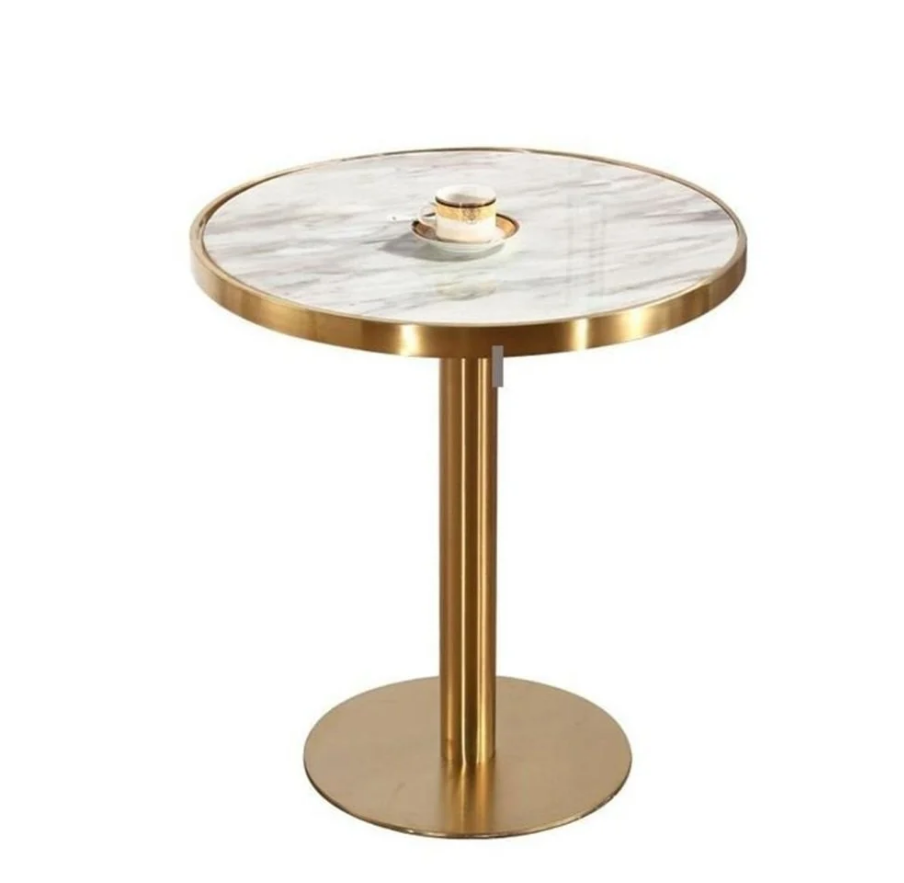 Stainless Steel Round Table, 4 Seater